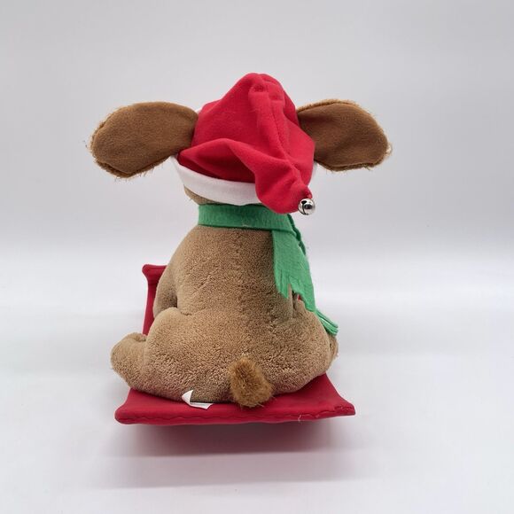 Hallmark Christmas Animated Plush Dog on Sled Barks Jingle Bells Sound & Motion - Picture 4 of 6
